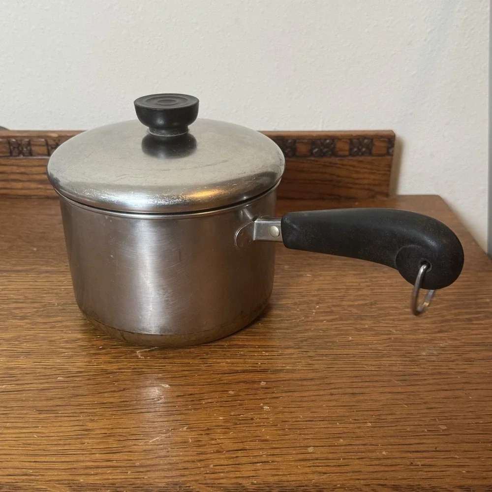 Revere Ware 2 Qt Copper Bottom Saucepan Rome NY USA Vintage Stainless Pot